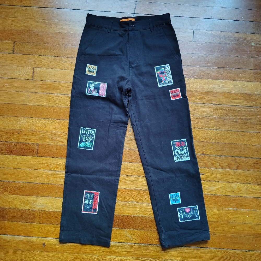 Loiter Patchwork Trousers Pants Mens Size 30 Black Streetwear Workwear NYC